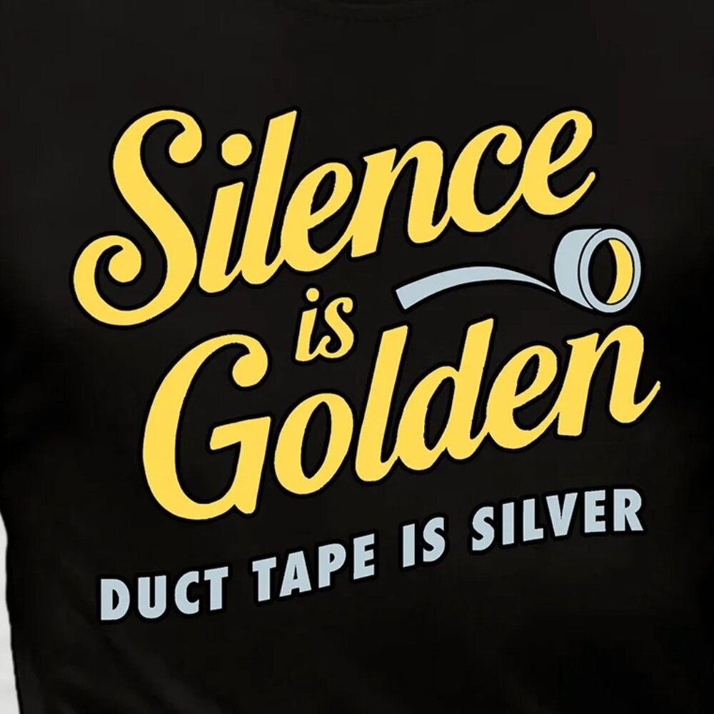 Silence Is Golden Cotton T-Shirt - Picture 2 of 5